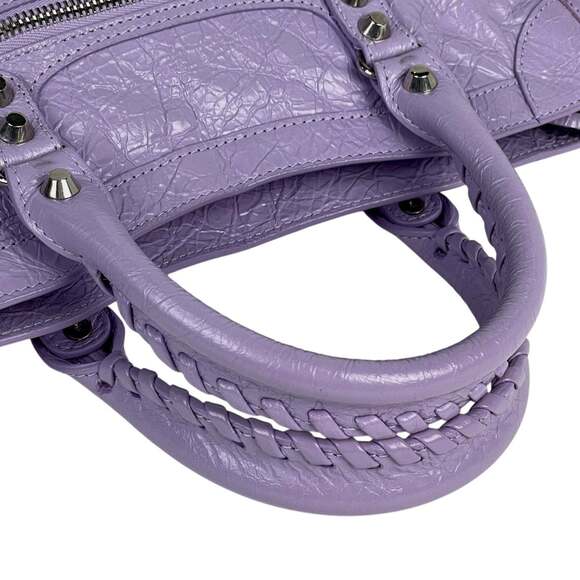 Balenciaga Le City Handbag, 2-Way Shoulder Bag, Leather, Purple, 797789, Women's - Picture 11 of 14